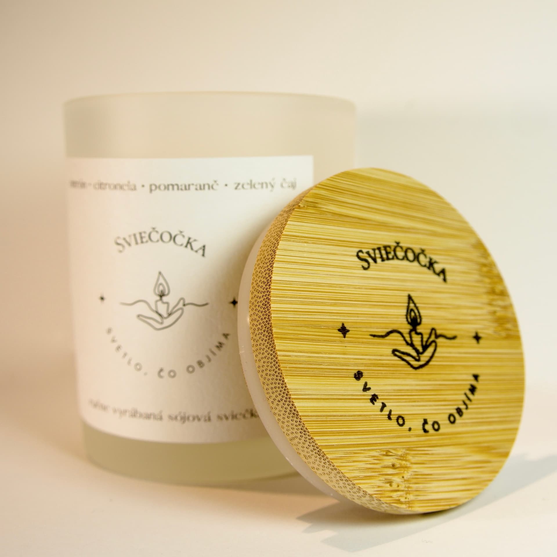 Citrusové svetlo citrón · citronela · pomaranč · zelený čaj 140g množstvo vosku ručne vyrábaná sójová sviečka sójový vosk - pohľad 4