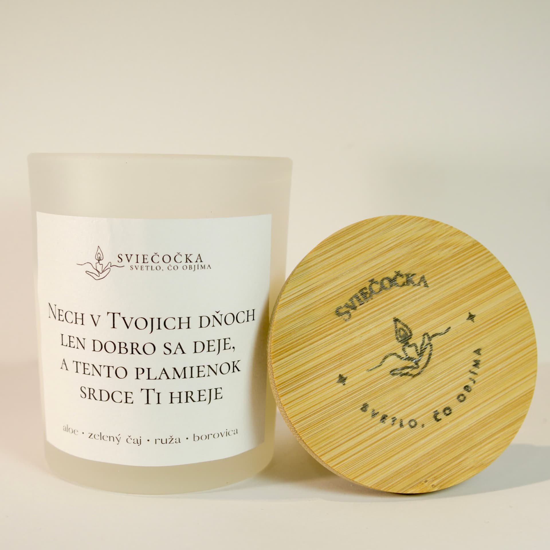 Plamienok dobra aloe · zelený čaj · ruža · borovica 140g množstvo vosku ručne vyrábaná sójová sviečka sójový vosk - pohľad 5