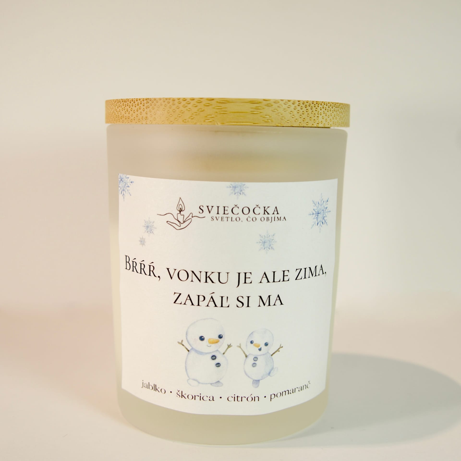 Zapáľ si ma - jablko · škorica · citrón · pomaranč - ručne vyrábaná sójová sviečka